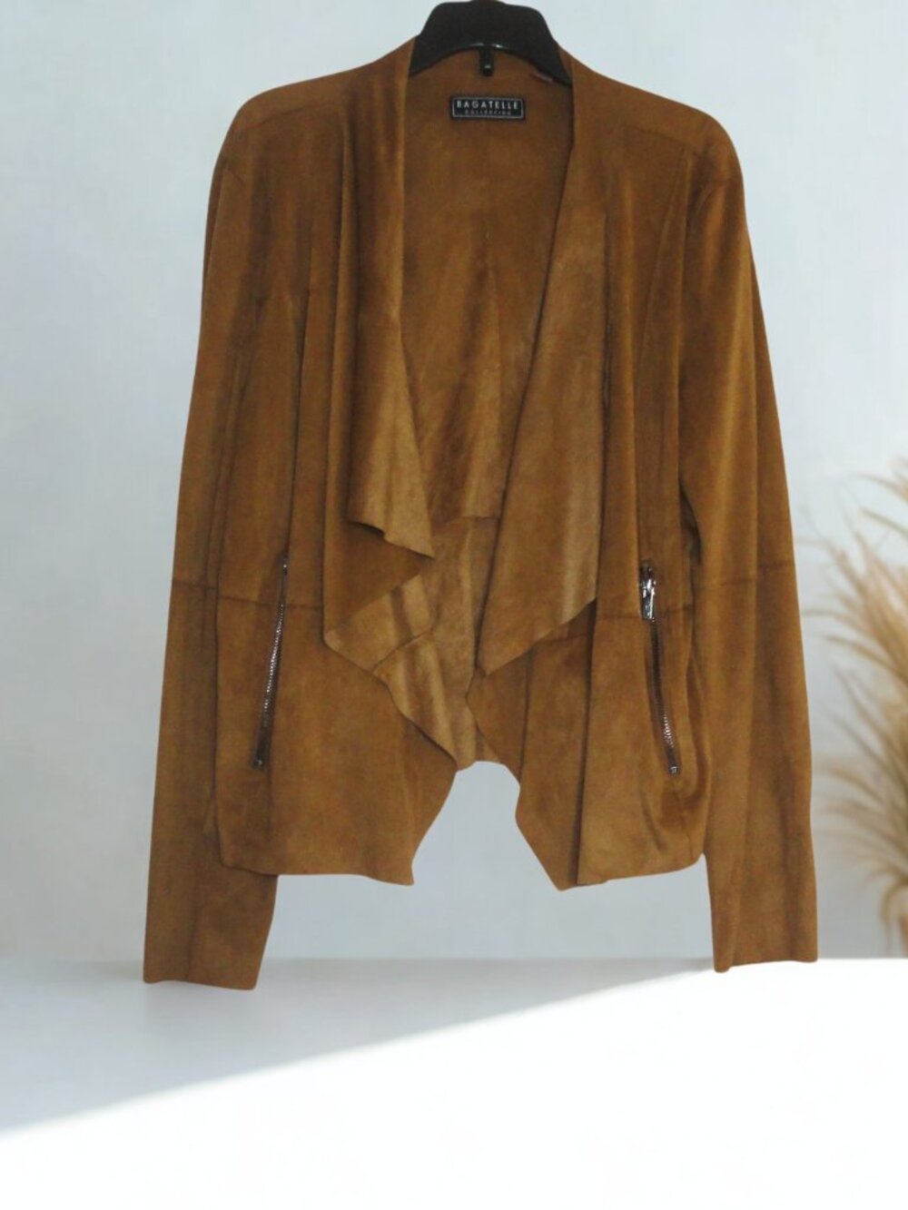 Bagatelle Collection Large Tan Faux Suede Jacket